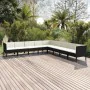 Set de muebles de jardín 9 pzas cojines ratán sintético negro de , Conjuntos de jardín - Ref: Foro24-3094464, Precio: 826,26 ...