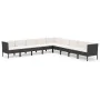 Set de muebles de jardín 9 pzas cojines ratán sintético negro de , Conjuntos de jardín - Ref: Foro24-3094464, Precio: 826,26 ...