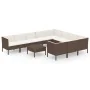 Set muebles de jardín 11 pzas y cojines ratán sintético marrón by , Garden sets - Ref: Foro24-3094491, Price: 905,93 €, Disco...