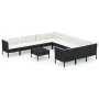 Set de muebles de jardín 12 pzas cojines ratán sintético negro von , Gartensets - Ref: Foro24-3094500, Preis: 1,00 €, Rabatt: %