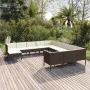 Set muebles de jardín 12 pzas y cojines ratán sintético marrón by , Garden sets - Ref: Foro24-3094523, Price: 1,00 €, Discoun...