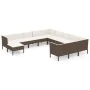 Set muebles de jardín 12 pzas y cojines ratán sintético marrón by , Garden sets - Ref: Foro24-3094523, Price: 1,00 €, Discoun...