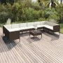 Set muebles de jardín 11 pzas y cojines ratán sintético marrón by , Garden sets - Ref: Foro24-3094631, Price: 906,08 €, Disco...