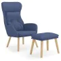 Sillón de relax con taburete tela azul by , Armchairs - Ref: Foro24-3097754, Price: 139,21 €, Discount: %