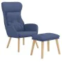 Sillón de relax con taburete tela azul by , Armchairs - Ref: Foro24-3097754, Price: 139,21 €, Discount: %