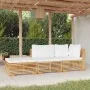 Juego muebles de jardín 3 piezas y cojines madera maciza teca de , Conjuntos de jardín - Ref: Foro24-3100905, Precio: 489,17 ...