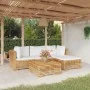 Juego muebles de jardín 5 piezas y cojines madera maciza teca de , Conjuntos de jardín - Ref: Foro24-3100913, Precio: 878,90 ...