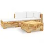 Juego muebles de jardín 4 piezas y cojines madera maciza teca von , Gartensets - Ref: Foro24-3100911, Preis: 631,28 €, Rabatt: %