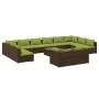 Set muebles de jardín 13 pzas y cojines ratán sintético marrón von , Gartensets - Ref: Foro24-3102100, Preis: 1,00 €, Rabatt: %