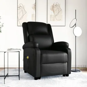 Sillón de masaje elevable cuero sintético negro de , Sillones de masaje eléctricos - Ref: Foro24-3109457, Precio: 314,55 €, D...