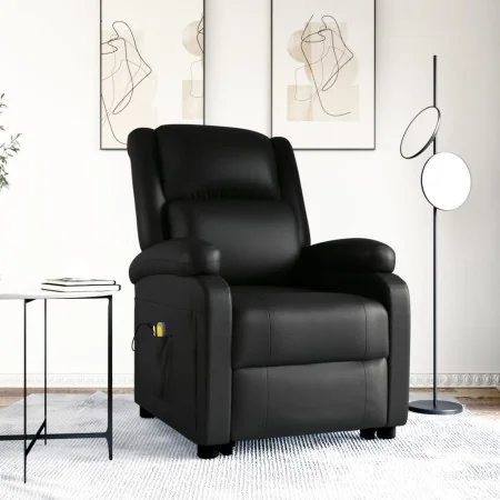 Sillón de masaje elevable cuero sintético negro by , Electric massage chairs - Ref: Foro24-3109457, Price: 312,26 €, Discount: %
