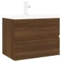 Mueble de baño con lavabo madera contrachapada marrón roble de , Tocadores de baño - Ref: Foro24-3152872, Precio: 192,73 €, D...