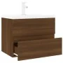 Mueble de baño con lavabo madera contrachapada marrón roble de , Tocadores de baño - Ref: Foro24-3152872, Precio: 192,73 €, D...
