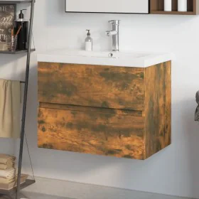 Mueble de baño con lavabo madera contrachapada roble ahumado von , Badezimmerwaschtische - Ref: Foro24-3152870, Preis: 187,42...