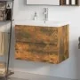 Mueble de baño con lavabo madera contrachapada roble ahumado de , Tocadores de baño - Ref: Foro24-3152870, Precio: 187,36 €, ...