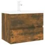 Mueble de baño con lavabo madera contrachapada roble ahumado de , Tocadores de baño - Ref: Foro24-3152870, Precio: 187,36 €, ...