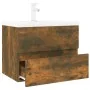 Mueble de baño con lavabo madera contrachapada roble ahumado de , Tocadores de baño - Ref: Foro24-3152870, Precio: 187,36 €, ...