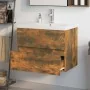 Mueble de baño con lavabo madera contrachapada roble ahumado de , Tocadores de baño - Ref: Foro24-3152870, Precio: 187,36 €, ...