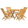 Juego de comedor para jardín 5 piezas madera maciza de teca de , Conjuntos de jardín - Ref: Foro24-3155017, Precio: 470,27 €,...