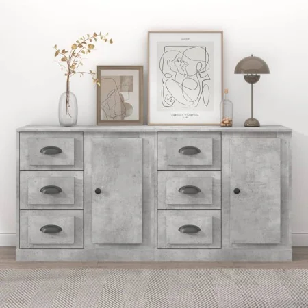 Aparadores 2 uds madera contrachapada gris hormigón by , Sideboards - Ref: Foro24-3185227, Price: 203,84 €, Discount: %