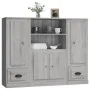 Aparador alto 3 piezas madera contrachapada gris Sonoma by , Sideboards - Ref: Foro24-3185317, Price: 238,32 €, Discount: %