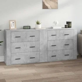 Aparadores 2 uds madera contrachapada gris hormigón von , Sideboards - Ref: Foro24-3185411, Preis: 185,64 €, Rabatt: %