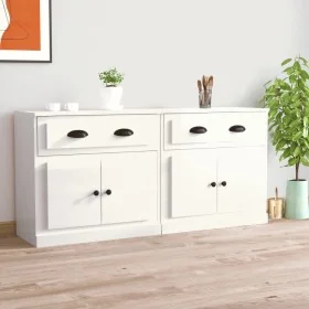 Aparadores 2 uds madera contrachapada blanco brillo von , Sideboards - Ref: Foro24-3185265, Preis: 173,25 €, Rabatt: %