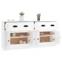 Aparadores 2 uds madera contrachapada blanco brillo by , Sideboards - Ref: Foro24-3185265, Price: 173,25 €, Discount: %