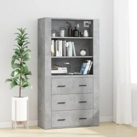Aparador alto madera contrachapada gris hormigón by , Sideboards - Ref: Foro24-3185395, Price: 165,85 €, Discount: %