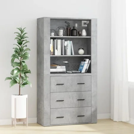 Aparador alto madera contrachapada gris hormigón de , Aparadores - Ref: Foro24-3185395, Precio: 165,82 €, Descuento: %