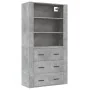 Aparador alto madera contrachapada gris hormigón de , Aparadores - Ref: Foro24-3185395, Precio: 165,82 €, Descuento: %