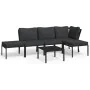 Juego de muebles de jardín 6 piezas acero con cojines gris von , Gartensets - Ref: Foro24-3187945, Preis: 523,45 €, Rabatt: %