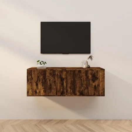 Muebles para TV de pared 2 uds roble ahumado 57x34,5x40 cm by , TV Furniture - Ref: Foro24-3188339, Price: 73,31 €, Discount: %