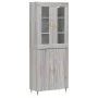 Aparador alto madera contrachapada gris sonoma 69,5x34x180 cm by , Sideboards - Ref: Foro24-3198199, Price: 153,68 €, Discoun...