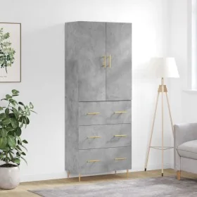 Aparador alto madera contrachapada gris hormigón 69,5x34x180 cm von , Sideboards - Ref: Foro24-3195839, Preis: 166,46 €, Raba...
