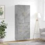 Aparador alto madera contrachapada gris hormigón 69,5x34x180 cm de , Aparadores - Ref: Foro24-3195839, Precio: 166,42 €, Desc...