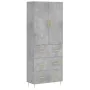 Aparador alto madera contrachapada gris hormigón 69,5x34x180 cm de , Aparadores - Ref: Foro24-3195839, Precio: 166,42 €, Desc...