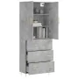 Aparador alto madera contrachapada gris hormigón 69,5x34x180 cm de , Aparadores - Ref: Foro24-3195839, Precio: 166,42 €, Desc...
