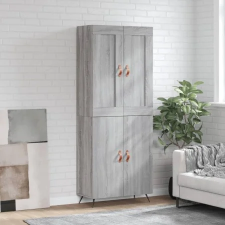 Aparador alto madera contrachapada gris sonoma 69,5x34x180 cm de , Aparadores - Ref: Foro24-3199535, Precio: 142,79 €, Descue...