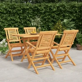 Juego de comedor para jardín 5 piezas madera maciza de teca von , Gartensets - Ref: Foro24-3155001, Preis: 498,51 €, Rabatt: %