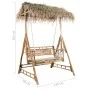 Banco columpio de 2 plazas hojas de palma y cojín bambú 202 cm by , Garden rockers - Ref: Foro24-3063940, Price: 478,89 €, Di...