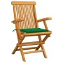 Sillas de jardín 6 uds madera maciza de teca con cojines verdes von , Gartenstühle - Ref: Foro24-3062546, Preis: 445,56 €, Ra...