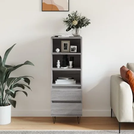 Aparador alto madera contrachapada gris Sonoma 40x36x110 cm de , Aparadores - Ref: Foro24-831514, Precio: 68,49 €, Descuento: %