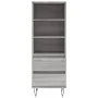 Aparador alto madera contrachapada gris Sonoma 40x36x110 cm de , Aparadores - Ref: Foro24-831514, Precio: 68,49 €, Descuento: %