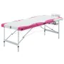 Camilla de masaje plegable 3 zonas aluminio blanco y rosa by , massage tables - Ref: Foro24-110242, Price: 171,37 €, Discount: %
