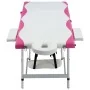 Camilla de masaje plegable 3 zonas aluminio blanco y rosa by , massage tables - Ref: Foro24-110242, Price: 171,37 €, Discount: %