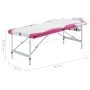 Camilla de masaje plegable 3 zonas aluminio blanco y rosa by , massage tables - Ref: Foro24-110242, Price: 171,37 €, Discount: %