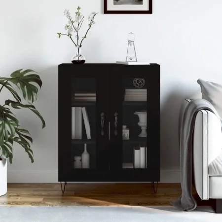 Aparador de madera de ingeniería negro 69,5x34x90 cm de , Aparadores - Ref: Foro24-827781, Precio: 66,01 €, Descuento: %