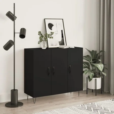 Aparador de madera de ingeniería negro 90x34x80 cm de , Aparadores - Ref: Foro24-828101, Precio: 88,32 €, Descuento: %