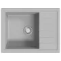 Fregadero de cocina con rebosadero ovalado granito gris by , Sinks - Ref: Foro24-147102, Price: 154,20 €, Discount: %